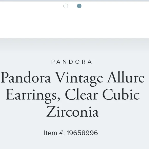 Pandora vintage allure earrings,  clear cubic zirconia - Picture 4 of 4